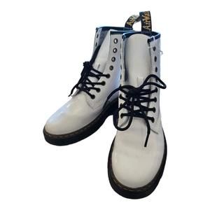 Women's Dr. Martens Zavala Patent White Boots Size US 8L